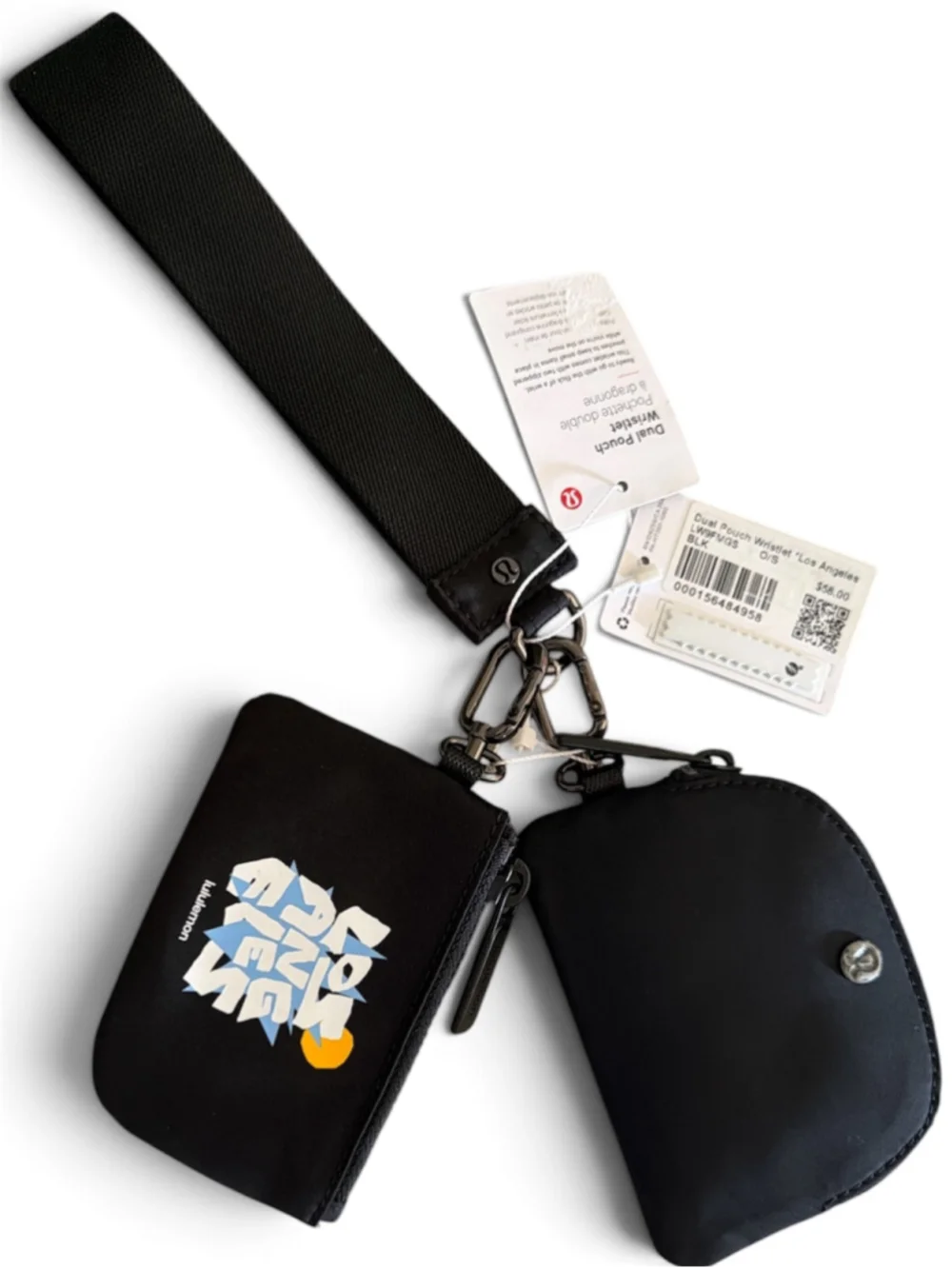Lululemon Los Angeles Dual Pouch Wristlet One Size Black